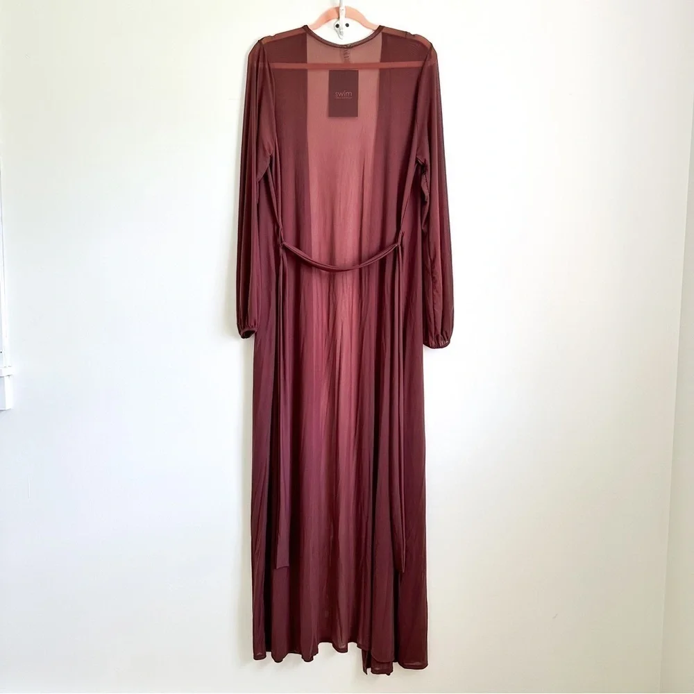NWT Naked Wardrobe Lux Life Swim Coverup in Chocolate sz